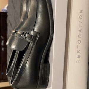 Men's Black Leather Slip-On Loafers